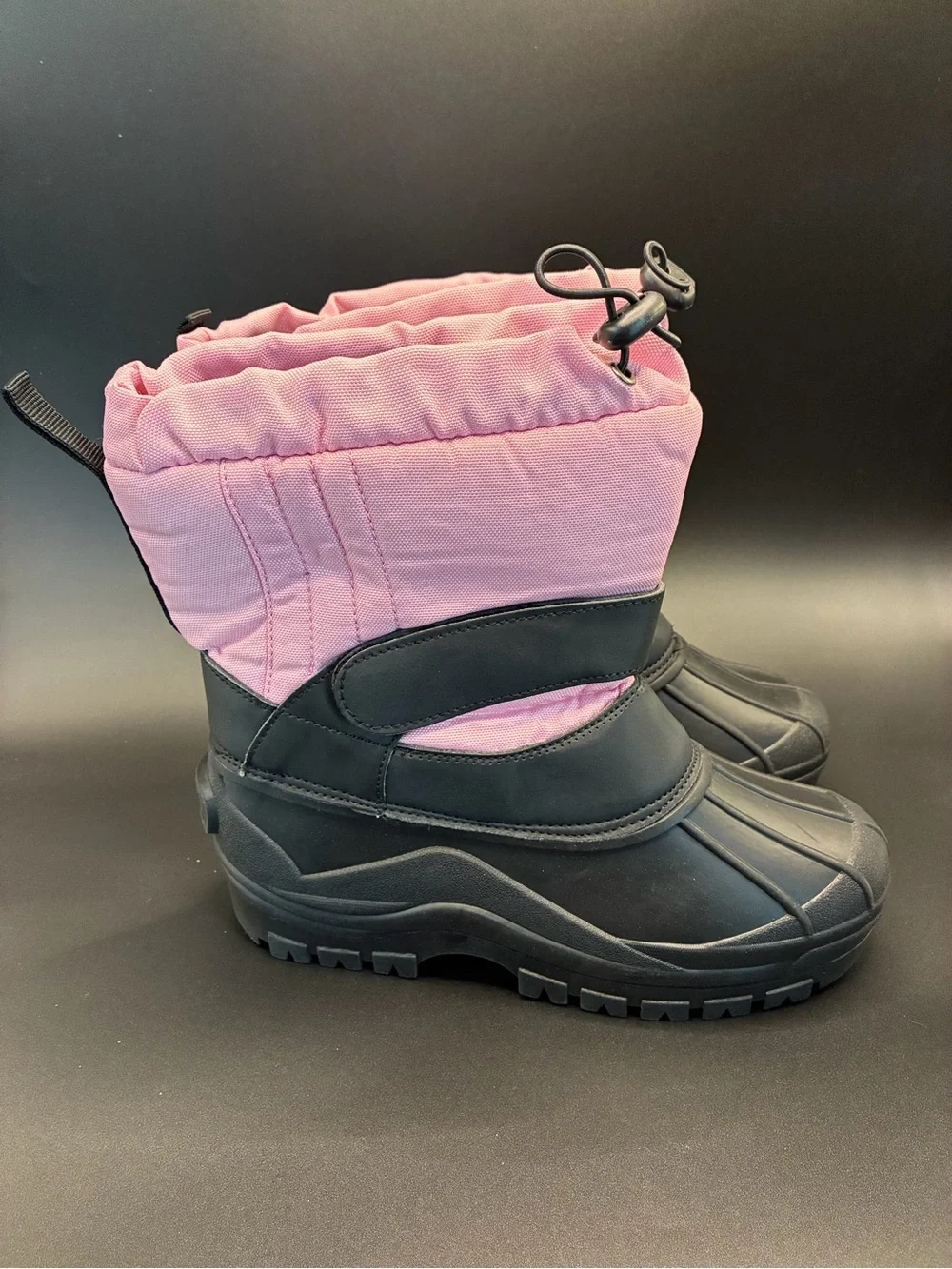 Kids Pink and Black Insulated Snow Boots
